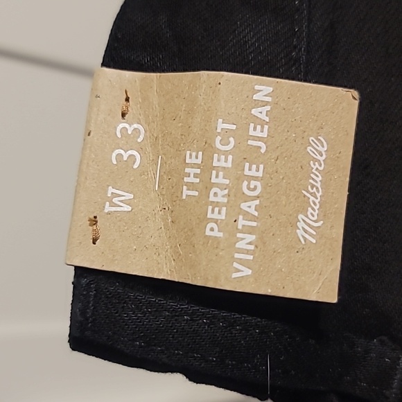 Madewell The Perfect Vintage Jean Womens 33 (38) Black Curvy Tappered Moms AJ192 - Picture 10 of 14